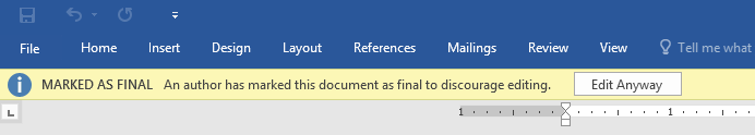 the document with a Marked as Final notice at the top